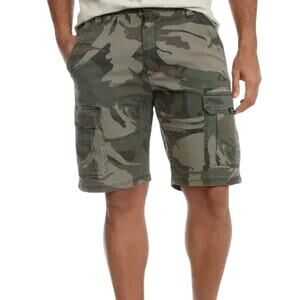 Wrangler Men’s Relaxed Fit Cargo Shorts Camo Size 32 Green Stretch Camouflage